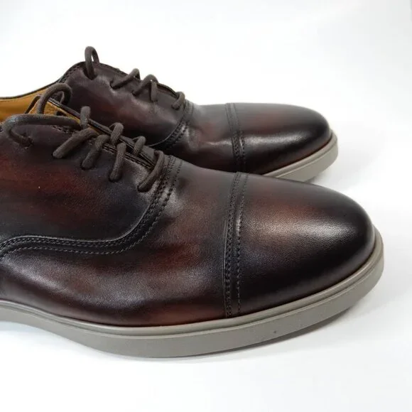 MAGNANNI Cap Toe Oxford Sneaker Dress Shoes Brown Leather Size 41 US 8 #24124